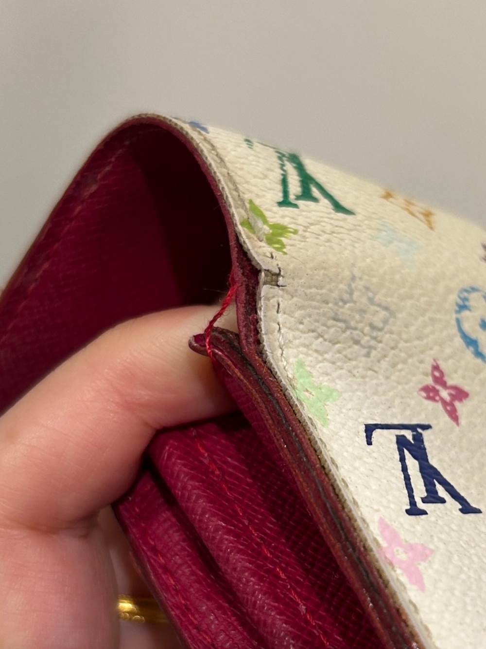 Louis Vuitton Monogram White Multicolor Takashi Murakami Sarah Wallet - Picture 16 of 16